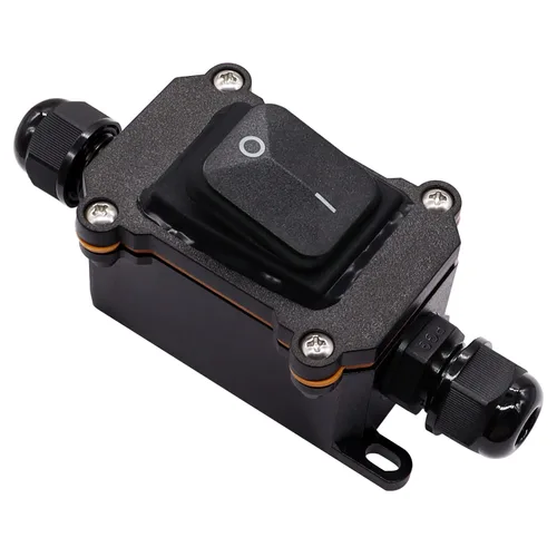 Miniatura 7 de IP67 Interruptor de línea impermeable en línea 16A/250V 20A/125V CA DPST de 4 pines, 2 posiciones, interruptor de palanca exterior con botón de Verde