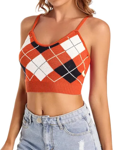 Miniatura 2 de Camiseta corta para mujer, bonita camiseta sin mangas con cuello halter, acanalado, sexy, corsé para adolescentes y niñas