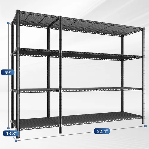 Miniatura 3 de Romorgniz - Estantes de almacenamiento, 1120 cargas resistentes y en forma de L, para cocina 4 Tier shelf 52.4" W,Waterproof &