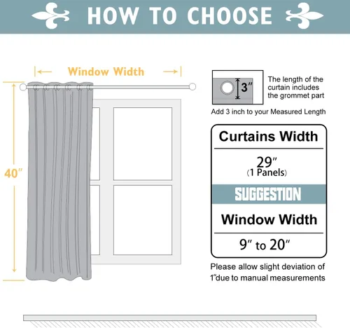 Miniatura 5 de ChrisDowa - Cortinas pequeñas para dormitorio, cortas, con ojales, aislantes térmicos, para oscurecer la habitación, para cocina, 1 panel