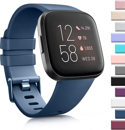 Miniatura 3 de 3 Pack Soft TPU Bands Compatible with Fitbit Versa, Elastomer Replacement Wristband Sports Waterproof Strap for Versa 2 Smart Watch Women Men