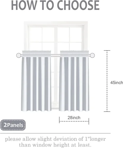 Miniatura 9 de Home Queen Cortina blanca para ventana de baño, resistente al agua, con textura de gofre, de medio nivel, para cocina, cafetería, 28 pulgadas