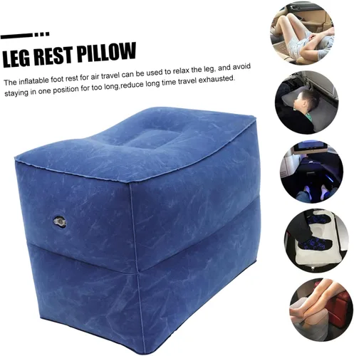 Miniatura 8 de Almohada de pierna de altura ajustable para niños y niñas, almohada de viaje, cama de avión con memoria, 1 juego Azul