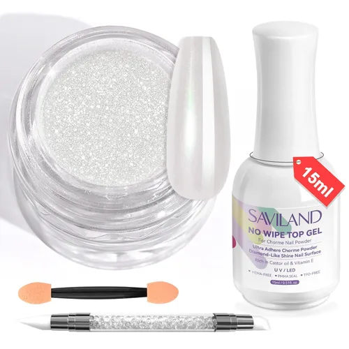Miniatura 10 de SAVILAND Juego de Polvo Cromado para Uñas: 6 Colores Polvo Cromado Dorado Metálico para Uñas con Efecto Espejo Pigmento Camaleón Holográfico Polvo