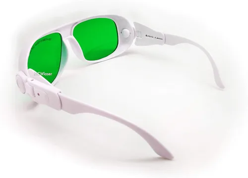 Miniatura 8 de MCWlaser Gafas de seguridad láser 190-470nm y 610-760nm para luz UV, azul, rojo rubí, verde, láser de picosegundo 405 nm, 445 nm, 450 nm, 635 nm