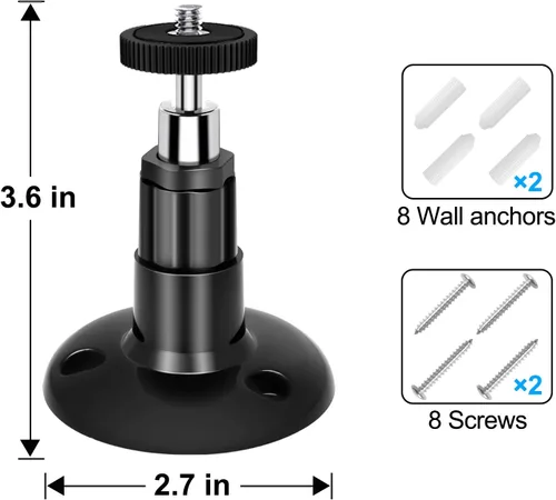 Miniatura 6 de FastSnail Soporte de pared compatible con Wyze Cam Pan y cámara Wyze Cam V3/Ring, soporte ajustable para interiores y exteriores para Wyze Cam Pan