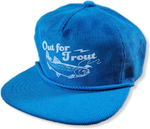 Miniatura 75 de ThatsRad Out for Trout Corduroy Snapback Sombrero Gorra Pesca con Mosca Pescador