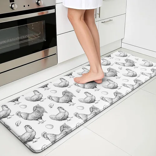Miniatura 11 de Lemon Tapetes de Cocina para Piso - Tapetes Antifatiga para Piso de Cocina, Acolchados Antideslizantes Lavables de Espuma Viscoelástica