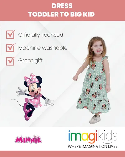 Miniatura 2 de Disney Minnie Mouse - Vestido midi para niñas pequeñas y grandes, diseño de sirena, Ariel