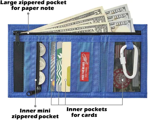 Miniatura 5 de Rough Enough - Carteras para niños y adolescentes con cordón que brillan en la oscuridad, regalos novedosos para niños, Azul, Casual