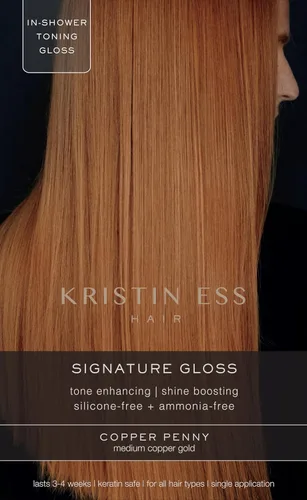 Kristin Ess Tinte semipermanente para el cabello en brillo cobre + castaño - Cobre Penny - Aumento del brillo en color rojo, castaño + rubio fresas
