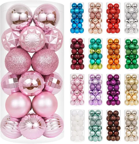 Miniatura 76 de XmasExp - Juego de 24 adornos de bola de Navidad mini irrompibles, adornos para árbol de Navidad, bolas de árbol de Navidad de 30 mm/1.18 pulgadas