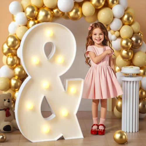 imprsv Letras con luz para marquesina, letras de mosaico de 3 pies de alto con luz para decoración de baby shower, graduación, grandes y para
