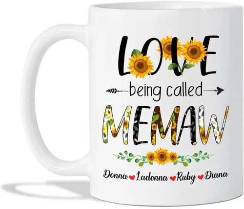 Miniatura 8 de Taza de café con texto en inglés "Best Memaw Ever", taza de cerámica personalizada con memaw única, taza de cerámica con la frase "Best Memaw Ever