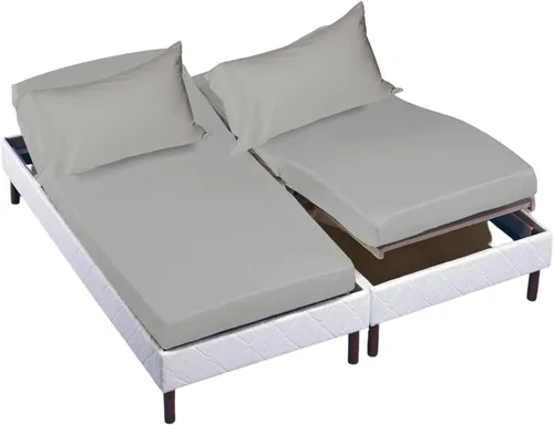 Miniatura 43 de Cottingon Juego de sábanas de 4 piezas de tamaño King con cabezal flexible, sábanas divididas de 34 pulgadas para camas ajustables con números