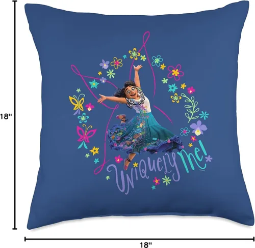 Miniatura 4 de Disney Encanto Mirabel Uniquely Me - Almohada de mariposa rosa, 18 x 18 pulgadas, multicolor