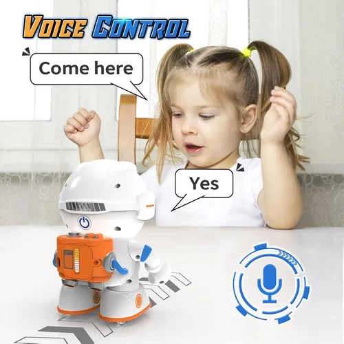 Miniatura 5 de KaeKid Robots astronautas para niños, robótico parlante inteligente con sensor táctil, control de voz, reconocimiento de voz, cantar, bailar