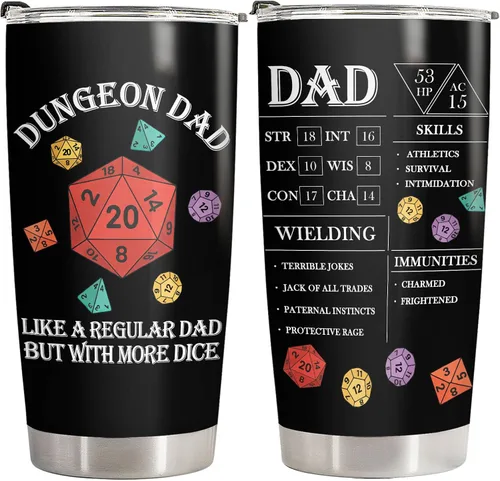 Miniatura 29 de 34HD Regalos para el Día del Padre de parte de su hija, vaso de viaje aislado de dinosaurio Dadasaurus, vaso de 20 onzas, divertido regalo de Vaso