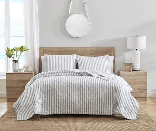 Miniatura 8 de Stone Cottage - Juego de edredón de tamaño individual, ropa de cama reversible de algodón con fundas de almohada a juego, juego de cama ideal a Verde