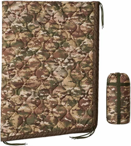 Miniatura 13 de USGI Industries Manta militar Woobie Manta de campamento con aislamiento térmico, forro de poncho Grande, portátil, aislante, resistente al