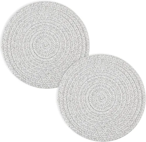 Miniatura 2 de Salvamanteles para platos calientes, ollas y sartenes, almohadillas calientes de 8 pulgadas, 5 piezas, soportes para ollas para cocina, tapete Gris