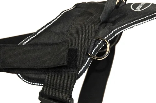 Miniatura 3 de Dean & Tyler DT Arnés de neopreno negro para perro con asa y ribete reflectante (negro, circunferencia de 20 a 23 pulgadas (XS))