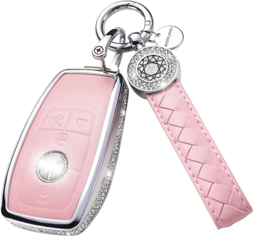 Miniatura 38 de Funda para Llave Honda con Llavero, Carcasa Protectora de Cuero Genuino Rosa con Cristales Compatible con Honda Accord Civic CRV Pilot Odyssey 2022