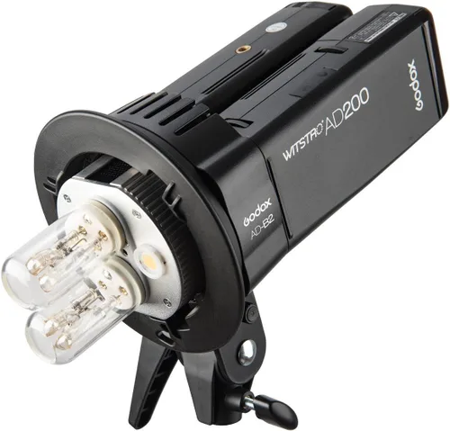 Miniatura 6 de Godox AD200 AD-B2 Bowens Mount doble tubos luz cabeza soporte para AD200 Pro II AD200 Pro AD200 Pro AD200 flash de doble potencia portátil Ahieve