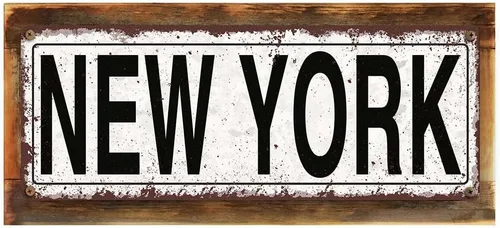 Miniatura 3 de Letrero de calle de metal de Nueva York, rústico, vintage