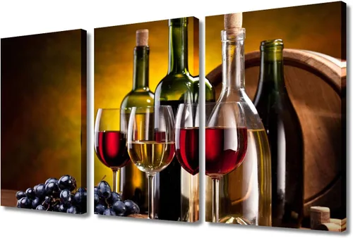 Miniatura 99 de Obra de arte para paredes del hogar, 3 paneles de letras de vino tinto, pinturas de corcho, impresiones HD, arte de pared de corcho de vino sobre