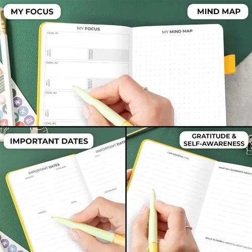 Miniatura 6 de Clever Fox Agenda de bolsillo semanal – Agenda mensual sin fecha y calendario, mini planificador perfecto para bolso, 3.7 x 6.7 pulgadas