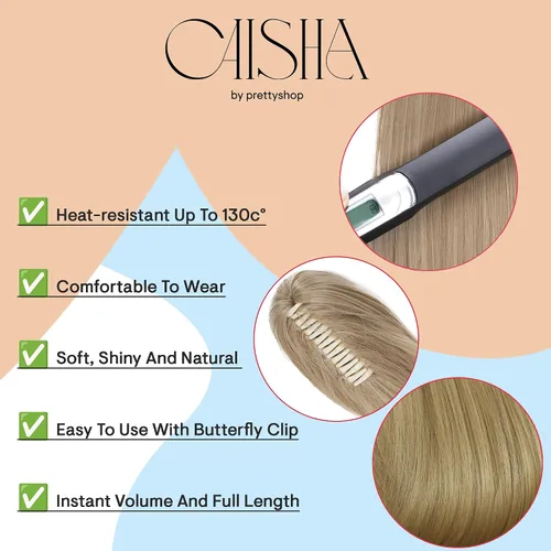Miniatura 5 de CAISHA 24 "Hairpiece Cola de caballo Clip en la extensión de pelo largo recto negro H601