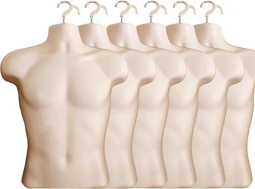 Miniatura 8 de Maniquí masculino con espalda hueca y cuerpo apilable con ganchos para colgar para exhibición de camisetas, encimera, ferias de manualidades, fotos