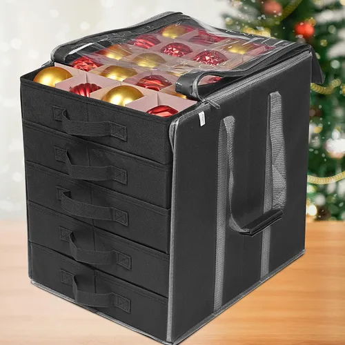 Miniatura 2 de ProPik Cajas de Almacenamiento de Adornos Navideños con Divisores - 5 Bandejas Separadas - Soporte para Adornos - Mantiene 100 Adornos Navideños