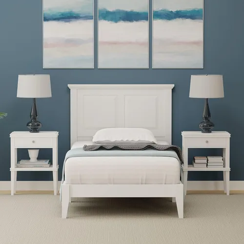 Miniatura 16 de Glenwillow Home Cama de plataforma de madera maciza estilo cabaña en tamaño matrimonial - Cereza clásica