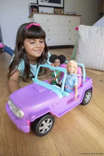 Miniatura 2 de Barbie - Vehículo todo terreno, color morado con asientos rosados y ruedas giratorias, 2 asientos, regalo para niños de 3 a 7 años