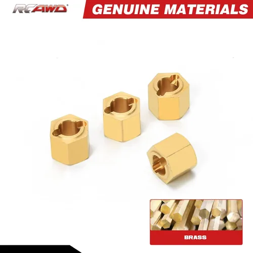Miniatura 3 de RCAWD Adaptador de cubo hexagonal de rueda de latón completo H7* 0.244 in extendido 0.079 in para 1/24 FMS FCX24 piezas de actualización
