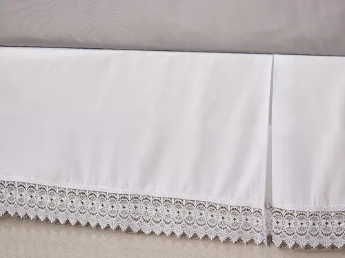 Miniatura 11 de Elegant Comfort ™ Plataforma de microfibra suave y sedosa con flecos de encaje, resistente a las arrugas y a la decoloración con caída de 15 pulgadas