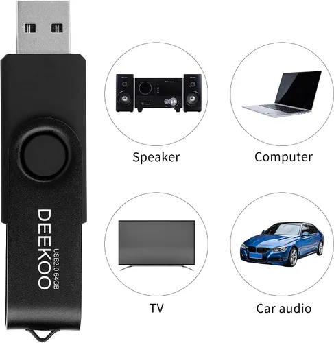 Miniatura 3 de Memoria USB 2.0 de 64 GB, unidades flash USB 2.0 de 64 GB, colores mezclados: negro y verde