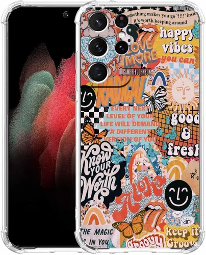 Miniatura 65 de Funda estética de collage para Samsung Galaxy S23 Ultra, patrón de citas positivas, funda de TPU suave de moda compatible con Galaxy S23 Ultra