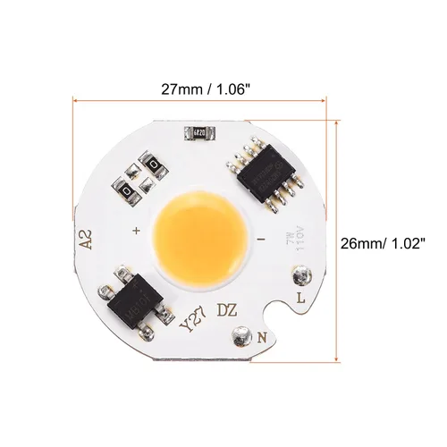 Miniatura 2 de MECCANIXITY Bombilla de chip LED 110V 7W blanco cálido 3000-3200K conductor libre de alta potencia reflector lámpara módulo aluminio tablero