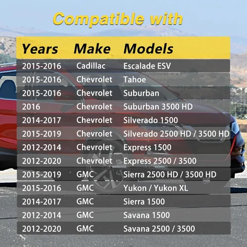 Miniatura 5 de Tapa de gasolina amarilla E85, tapa de llenado de depósito de combustible, compatible con Chevrolet Express Silverado Tahoe GMC Savana Sierra Yukon