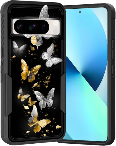 Miniatura 195 de Funda para Pixel 6A, Híbrida de Doble Capa de Servicio Pesado Resistente a Prueba de Golpes PC Duro + Funda Protectora de Silicona Suave para Google