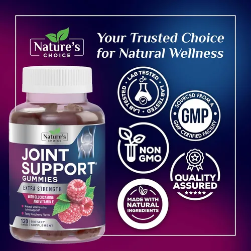 Miniatura 4 de Gomitas de apoyo articular – Suplemento de goma de glucosamina extra fuerte con vitamina E – Apoyo natural para la salud y flexibilidad