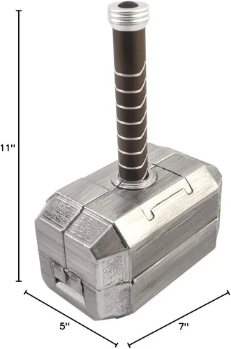 Miniatura 6 de Caja de herramientas, linterna y electrónica con diseño de martillo de Thor de Marvel, kit de 28 piezas con llave inglesa