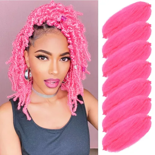 Miniatura 31 de Marley Twist - Cabello trenzado de 16 pulgadas, cabello afro trenzado elástico, paquete de 7 paquetes, cabello rizado rizado ombré, marrón Marrón