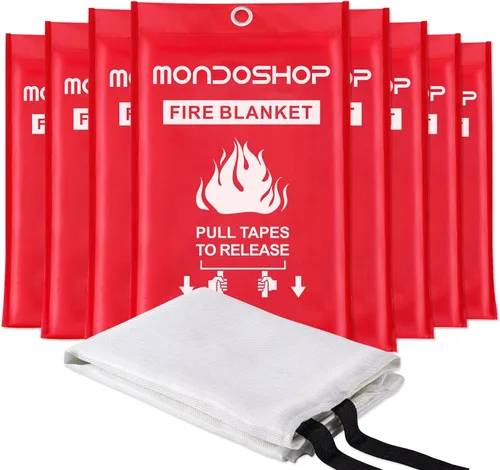 Miniatura 18 de Mondoshop Manta Ignífuga de Silicona para el Hogar - 40"x40" Mantas de Emergencia contra Incendios para Cocina, Mantas Ignífugas para Automóvil