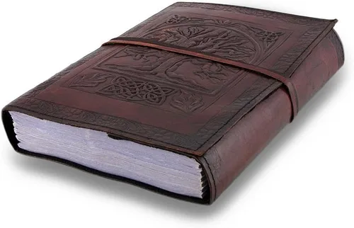 Miniatura 2 de Diario de cuero en relieve, cuaderno de árbol grande para escribir diario de cuero, diario de cuero hecho a mano (Gbag)
