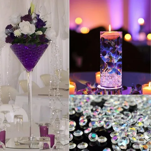 Miniatura 7 de 5000 unidades por paquete de cristales de confeti dispersos para mesa de boda, diamantes acrílicos de 0.236 pulgadas (0.236 in), diamantes