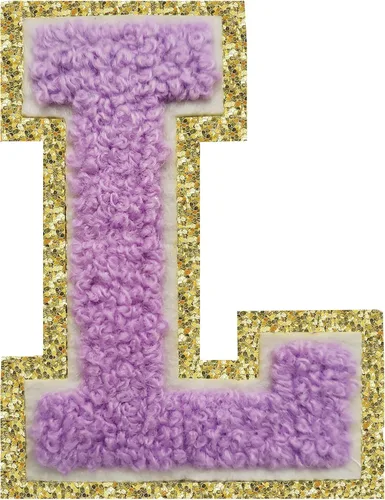 Miniatura 65 de SPRT - Parches de letras de chenilla universitaria con purpurina, parche de letras blancas para planchar con letras del alfabeto para disfraz